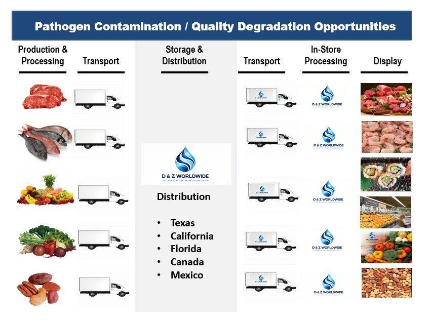 Where contamination and quality loss occur, from processing to display.